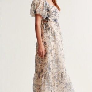 Abercrombie and Fitch blue and cream floral maxi dress